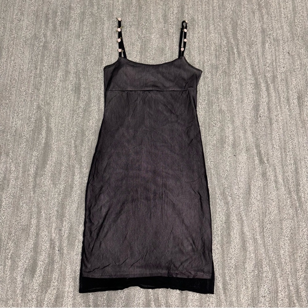Vintage Jay Jacobs Mini Dress Black Sleeveless Lined Scoop Neck 90’s Women’s S